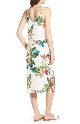 Lush Strappy Floral Print Midi Dress