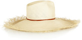 Thumbnail for your product : Finds + Hatmaker Gabon wide-brim leather-trimmed straw hat