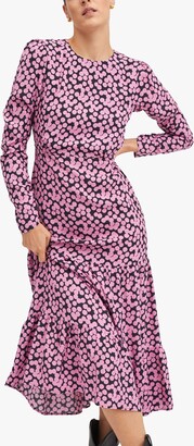 MANGO Esmirna Cut-Out Spot Print Midi Dress
