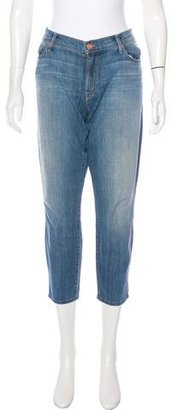 Mother Cropped Straight-Leg Jeans