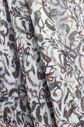 IRO Elea Ruffle-trimmed Printed Gauze Midi Dress