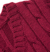 Thumbnail for your product : Beams Cable-Knit Merino Wool Sleeveless Sweater