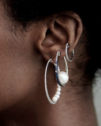 Siena Jewelry Gradient Blue Sapphire Pearl Earrings