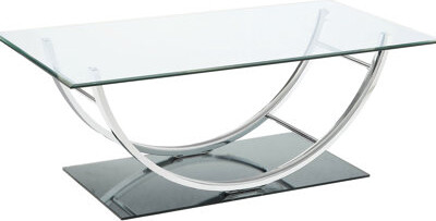 Latitude Run  Glass Rectangular U - Shaped Coffee Table Curved Layout Comfort Style Contemporary Settings Glass Top Smooth Design Aesthetic Workspace Ut
