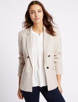 Thumbnail for your product : Marks and Spencer Linen Rich Gold Button Jacket