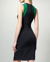 Thumbnail for your product : Stella McCartney Contour Colorblock Sheath Dress, Black/Green