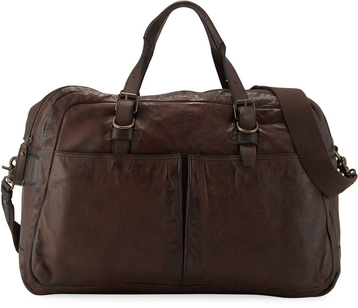 frye leather duffle bag