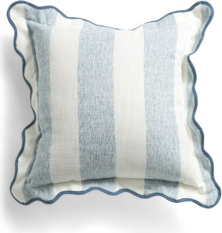 TJMAXX 20X20 Outdoor Scalloped Striped Pillow, Polyester/Rayon
