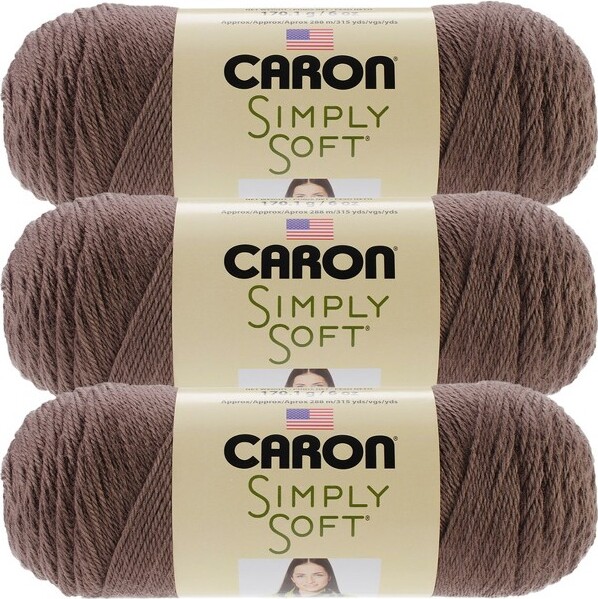 Caron Simply Soft Sage Yarn - 3 Pack of 170g/6oz - Acrylic - 4 Medium  (Worsted) - 315 Yards - Knitting/Crochet