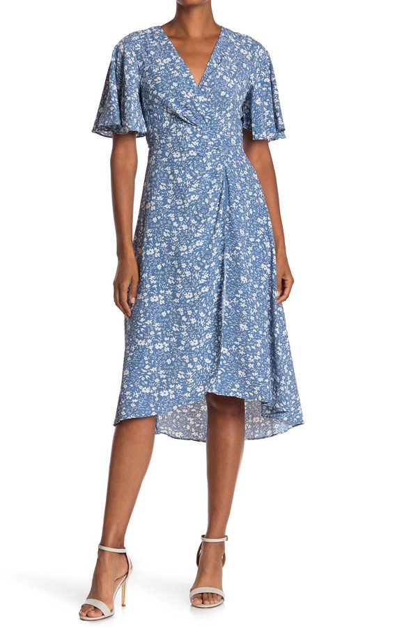 floral ruched front maxi dress astr the label