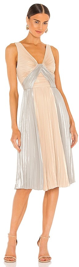 bcbg pleated gown
