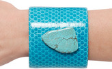 Thumbnail for your product : Heather Hawkins Cuff with Stone in Turquoise Snakeskin/Turquoise