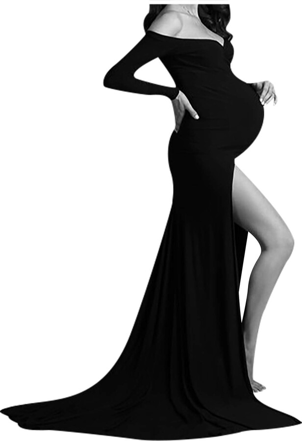 Happy Mama Womens Maternity Jersey Empire Dress Long Sleeves Baby Shower 890p Aqua Uk 10 M