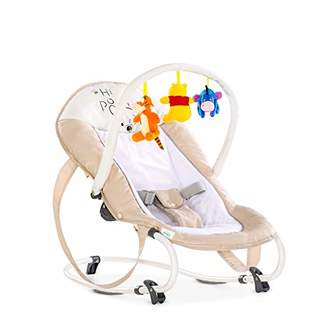 Hauck Bungee Deluxe, Baby Bouncer New-Born from Birth to 9 kg, Baby Rocker with Play Arch, Adjustable Backrest, Harness System, Carry Strap, Pooh Cuddles