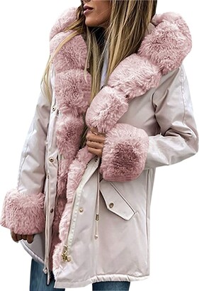 Beige M discount 70% NoName Long coat WOMEN FASHION Coats Fur 