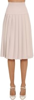Thumbnail for your product : Alessandra Rich Pleated Cool Wool Midi Skirt