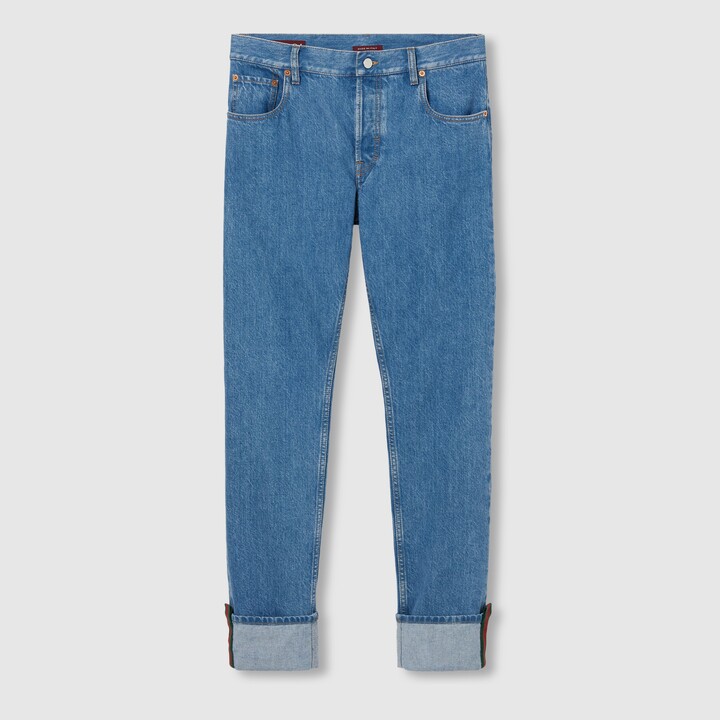 Tapered fit denim pants