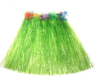 Gymforward Hawaii Luau Grass Skirt for Costume Party,Birthday,Celebration Luau Hibiscus with Flower Waistband for Children Kids