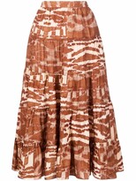 Thumbnail for your product : Ulla Johnson Aisa tiered silk skirt