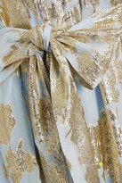 Thumbnail for your product : ML Monique Lhuillier Metallic fil coupé silk-blend chiffon halterneck gown