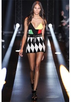 Thumbnail for your product : Fausto Puglisi Diamond Pattern Wool Crepe Skirt