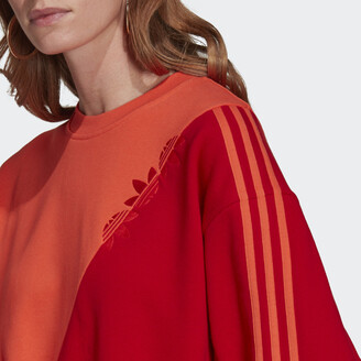 adidas Adicolor Sliced Trefoil Sweatshirt Semi Solar Red S Womens -  ShopStyle