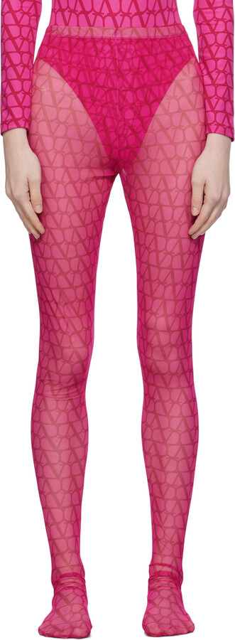 Nodress SSENSE Exclusive Pink Bowknot Fishnet Tights Nodress
