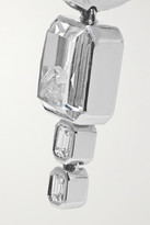 Thumbnail for your product : Moritz Glik 18-karat Gray Gold Palladium, Enamel, Sapphire Crystal And Diamond Earrings - Silver