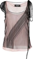 Thumbnail for your product : DSQUARED2 Draped Sheer Silk-Blend Blouse