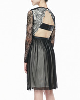 Thumbnail for your product : Catherine Deane Maria Lace & Leather Cocktail Dress