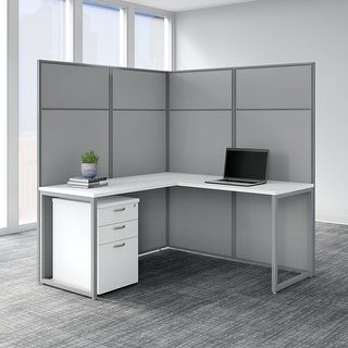 Bush Business Furniture Easy Office 60W L Shaped Cubicle Desk Set