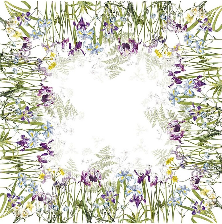 Garnier Thiebaut Iris D'hiver Blanc French Tablecloth