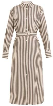 Max Mara Beachwear - Folgore Shirtdress - Womens - Grey Stripe