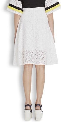 MSGM White lace A-line skirt