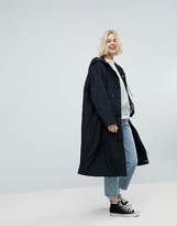 Thumbnail for your product : Weekday Longline Parka With Side Popper Detail