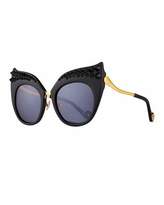 Thumbnail for your product : Karlsson Anna-Karin Black Moon Studded Ultra Cat-Eye Sunglasses