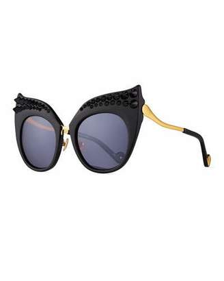 Karlsson Anna-Karin Black Moon Studded Ultra Cat-Eye Sunglasses
