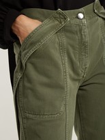 Thumbnail for your product : Valentino Washed-effect Denim Straight-leg Trousers - Dark Green