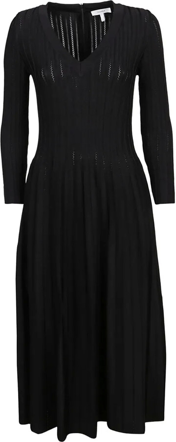 CASASOLA Ribbed V-Neck Dress