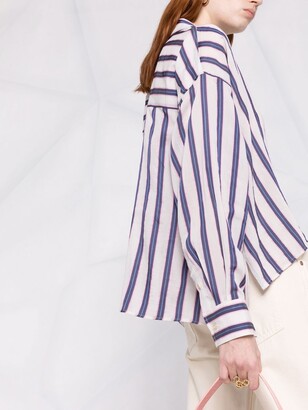 Etoile Isabel Marant High-Low Hem Pinstriped Shirt