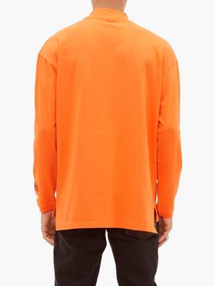 Heron Preston Logo-embroidered Cotton Long-sleeved T-shirt - Mens - Orange