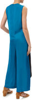 Thumbnail for your product : Cédric Charlier Blue Satin Sleeveless Jumpsuit