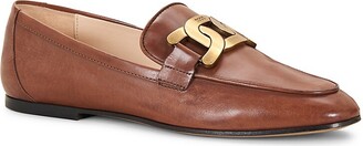 Tod's Kate Polished Goldtone Chain Leather Loafers