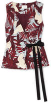 Thumbnail for your product : Erdem Azure Printed Cotton-canvas Wrap Top - Burgundy