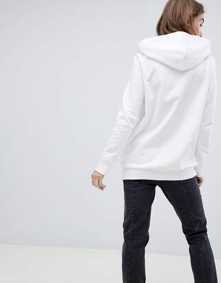 ASOS Petite DESIGN Petite zip through hoodie in white