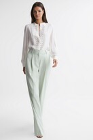 Thumbnail for your product : Reiss Collarless Long Sleeve Lace Blouse