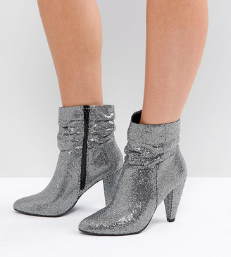 silver sequin ankle boots