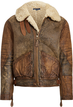 polo shearling bomber jacket
