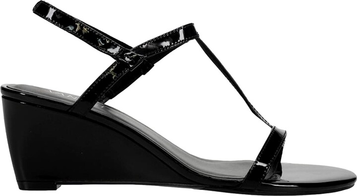 VANELi Mohan Wedge Sandal Black Patent 312918-BLK Women's