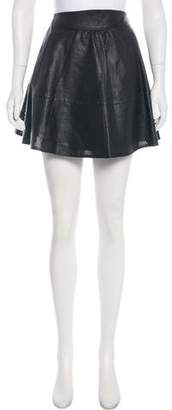 L'Agence Leather Mini Skirt